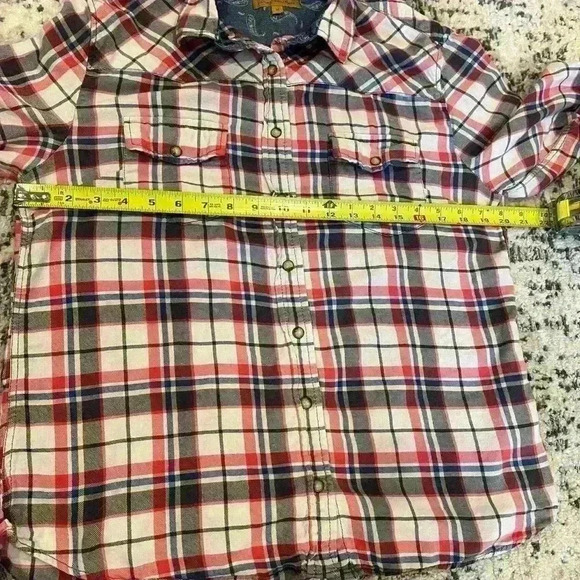 Jachs girlfriend size medium snap button down flannel - Picture 7 of 8